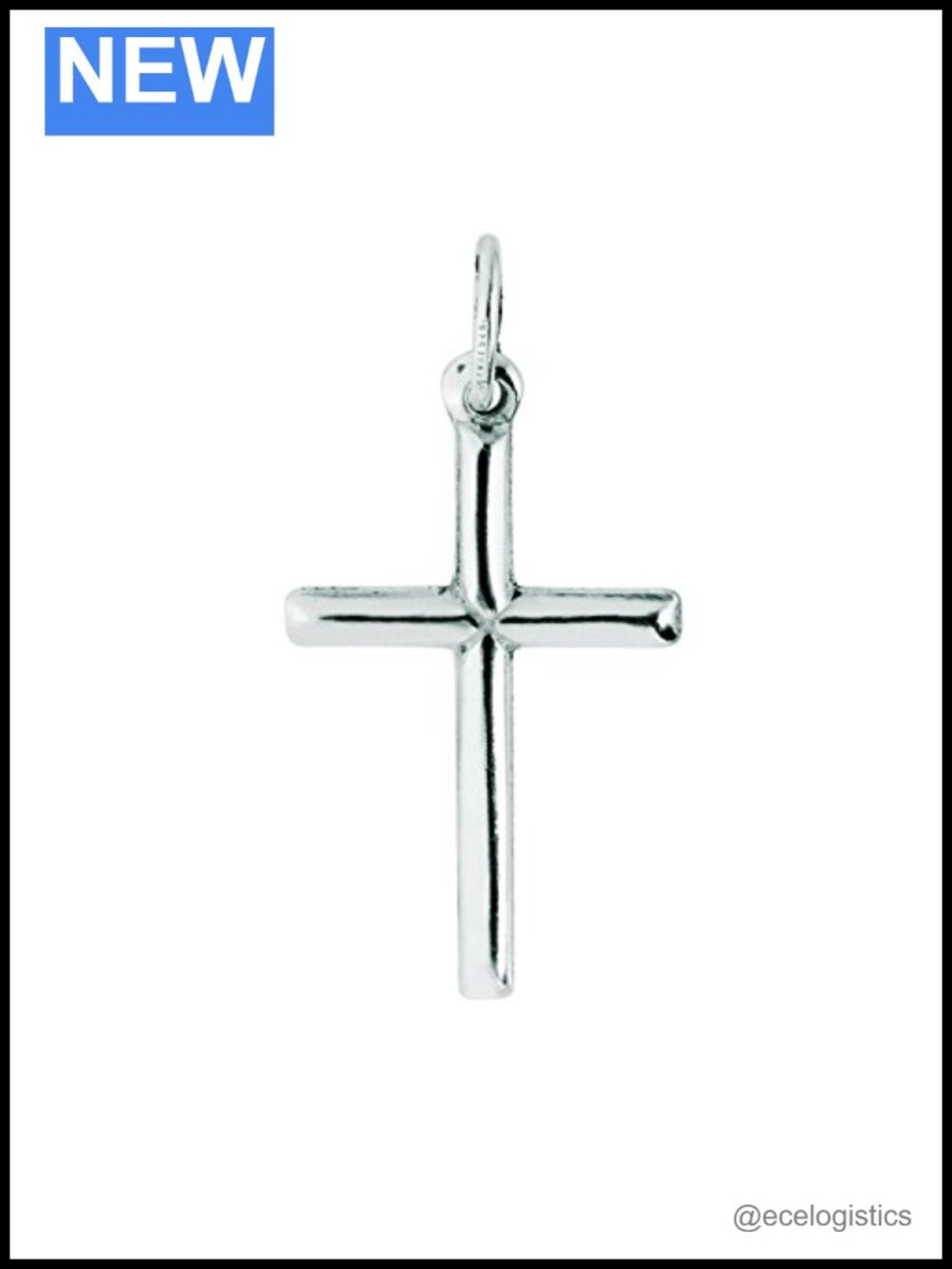 Sterling Silver Cross Charm Pendant 18x30mm Religious Jewelry